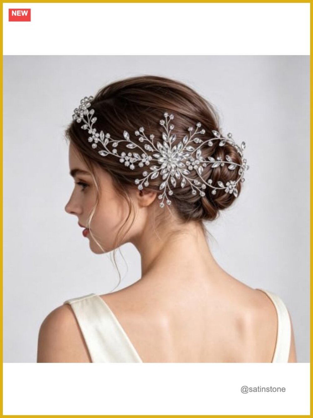 Rhinestone Wedding Headpiece Vine Leaf Bridal Hair Accessories Metal